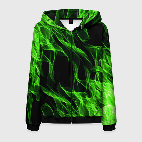 Мужская толстовка на молнии TOXIC FLAME / 3D-Черный – фото 1