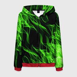 Толстовка 3D на молнии мужская TOXIC FLAME, цвет: 3D-красный
