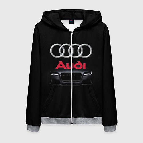 Мужская толстовка на молнии AUDI / 3D-Меланж – фото 1