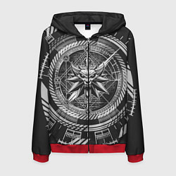 Толстовка 3D на молнии мужская Ведьмак, цвет: 3D-красный