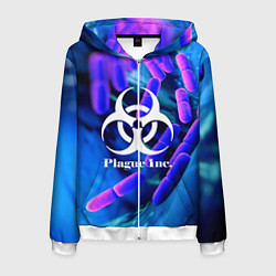 Толстовка 3D на молнии мужская PLAGUE INC, цвет: 3D-белый