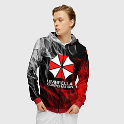 Толстовка 3D на молнии мужская UMBRELLA CORP, цвет: 3D-красный — фото 2