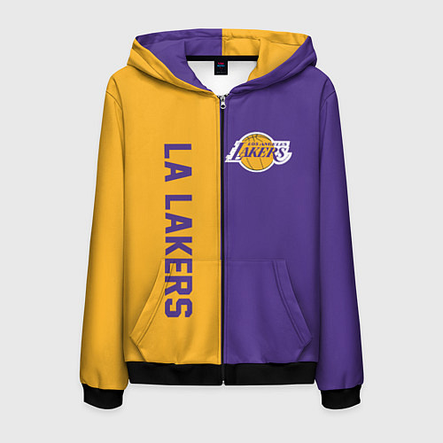 Мужская толстовка на молнии LA LAKERS / 3D-Черный – фото 1