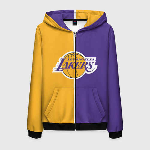 Мужская толстовка на молнии LA LAKERS / 3D-Черный – фото 1