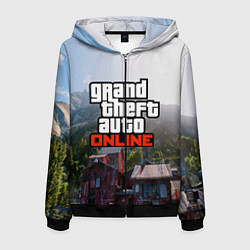 Толстовка 3D на молнии мужская GTA Online, цвет: 3D-черный