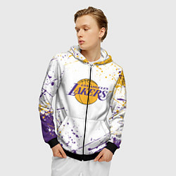 Толстовка 3D на молнии мужская LA LAKERS, цвет: 3D-черный — фото 2