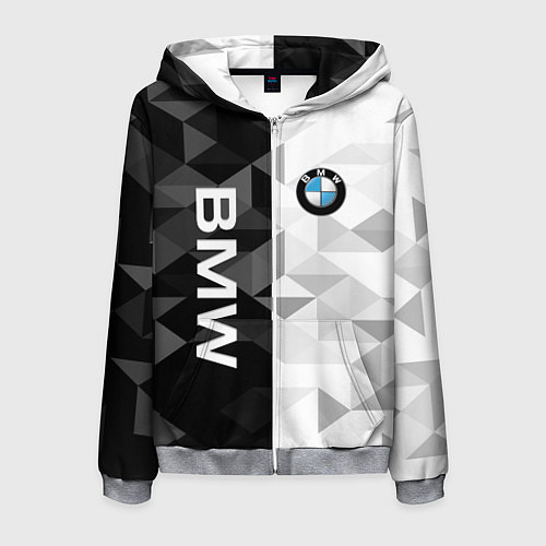 Мужская толстовка на молнии BMW / 3D-Меланж – фото 1