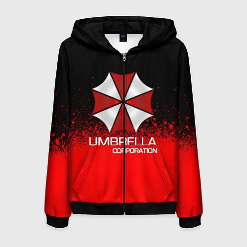 Мужская толстовка на молнии UMBRELLA CORP / 3D-Черный – фото 1