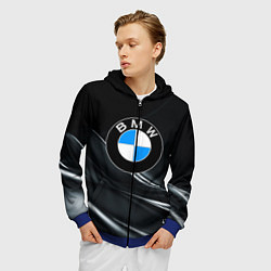Толстовка 3D на молнии мужская BMW, цвет: 3D-синий — фото 2