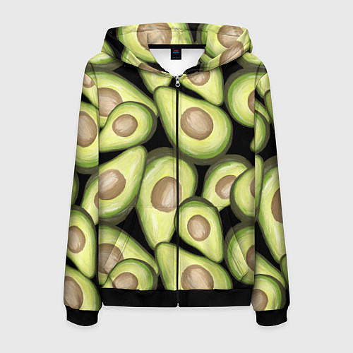 Мужская толстовка на молнии Avocado background / 3D-Черный – фото 1