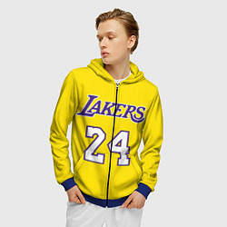 Толстовка 3D на молнии мужская Kobe Bryant 24, цвет: 3D-синий — фото 2