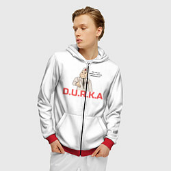 Толстовка 3D на молнии мужская Дурка, цвет: 3D-красный — фото 2