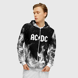 Толстовка 3D на молнии мужская AC DC, цвет: 3D-белый — фото 2