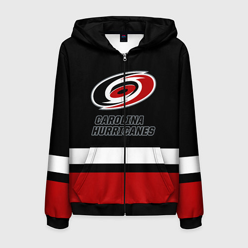 Мужская толстовка на молнии Каролина Харрикейнз / 3D-Черный – фото 1