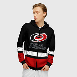 Толстовка 3D на молнии мужская Каролина Харрикейнз, цвет: 3D-черный — фото 2