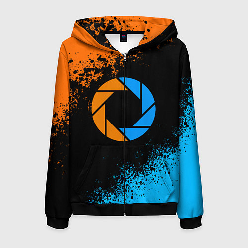 Мужская толстовка на молнии PORTAL / 3D-Черный – фото 1