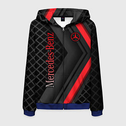 Толстовка 3D на молнии мужская Mercedes-Benz, цвет: 3D-синий