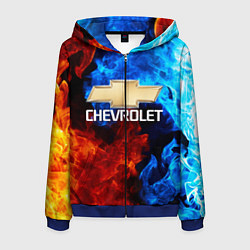 Толстовка 3D на молнии мужская CHEVROLET, цвет: 3D-синий