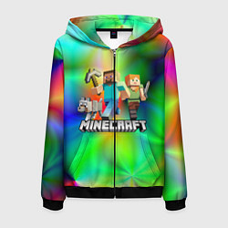 Толстовка 3D на молнии мужская MINECRAFT, цвет: 3D-черный