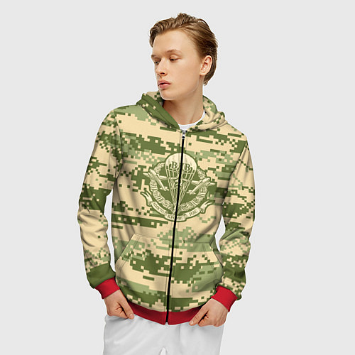 Мужская толстовка на молнии ВДВ СССР / 3D-Красный – фото 3