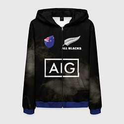 Толстовка 3D на молнии мужская ALL BLACKS, цвет: 3D-синий