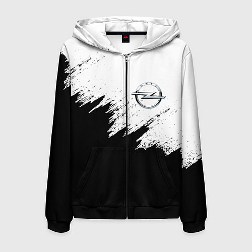 Мужская толстовка на молнии Opel / 3D-Черный – фото 1