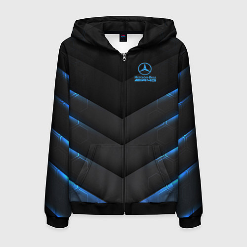 Мужская толстовка на молнии Mercedes-AMG / 3D-Черный – фото 1