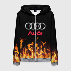 Толстовка 3D на молнии мужская AUDI, цвет: 3D-меланж