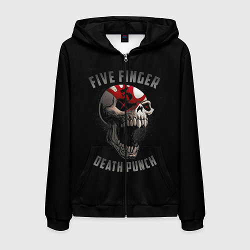 Мужская толстовка на молнии Five Finger Death Punch / 3D-Черный – фото 1