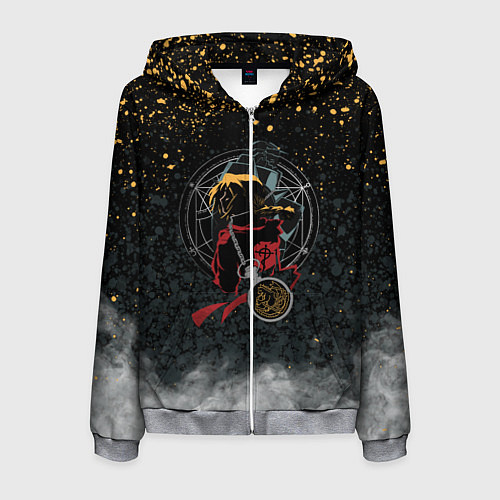 Мужская толстовка на молнии Стальной алхимик / 3D-Меланж – фото 1