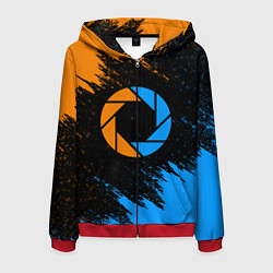 Толстовка 3D на молнии мужская PORTAL, цвет: 3D-красный