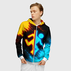 Толстовка 3D на молнии мужская PORTAL, цвет: 3D-белый — фото 2