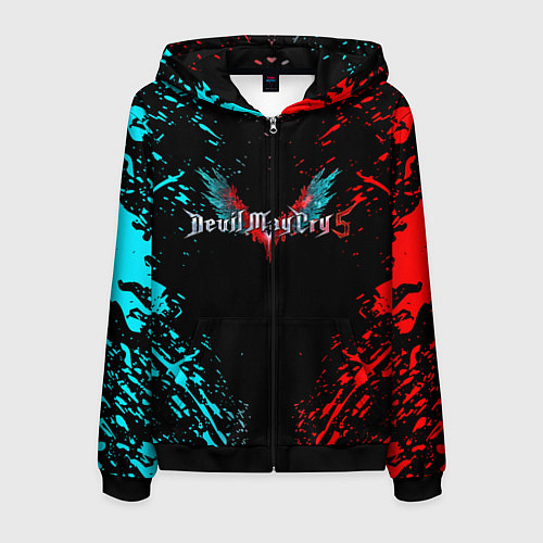 Мужская толстовка на молнии DEVIL MAY CRY / 3D-Черный – фото 1