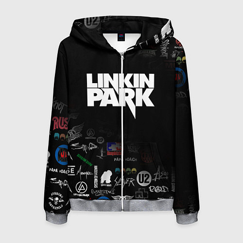 Мужская толстовка на молнии LINKIN PARK / 3D-Меланж – фото 1