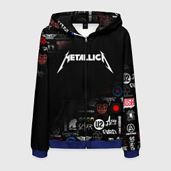 Толстовка 3D на молнии мужская Metallica, цвет: 3D-синий