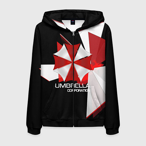 Мужская толстовка на молнии UMBRELLA CORP / 3D-Черный – фото 1