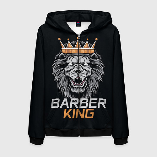 Мужская толстовка на молнии Barber King Барбер Король / 3D-Черный – фото 1