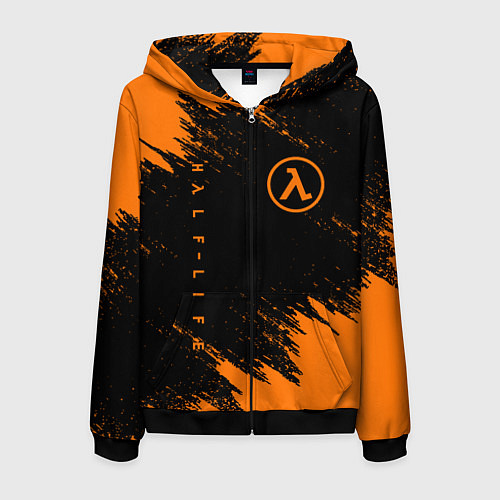 Мужская толстовка на молнии HALF-LIFE / 3D-Черный – фото 1