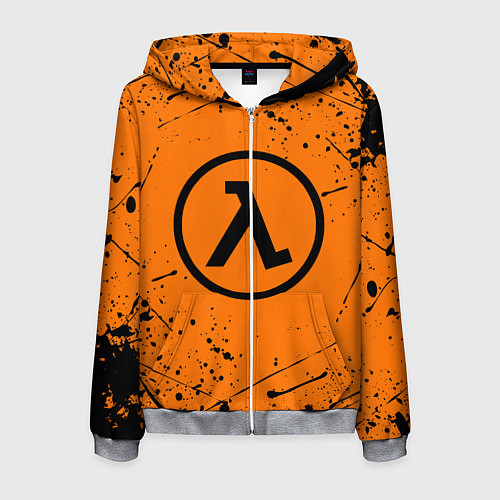 Мужская толстовка на молнии HALF-LIFE / 3D-Меланж – фото 1