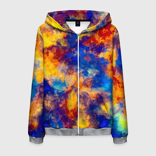 Мужская толстовка на молнии Огненно-синий полутон / 3D-Меланж – фото 1