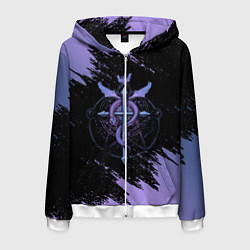 Толстовка 3D на молнии мужская Стальной алхимик, цвет: 3D-белый