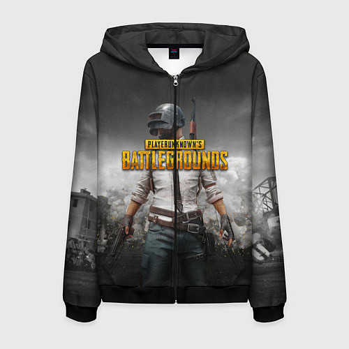 Мужская толстовка на молнии PUBG / 3D-Черный – фото 1