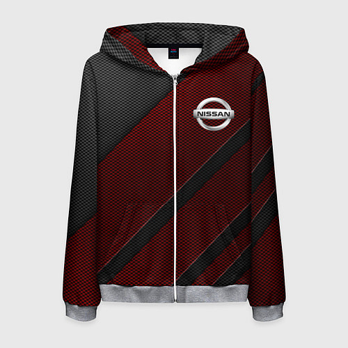 Мужская толстовка на молнии Nissan / 3D-Меланж – фото 1