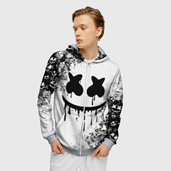 Толстовка 3D на молнии мужская Marshmello, цвет: 3D-меланж — фото 2