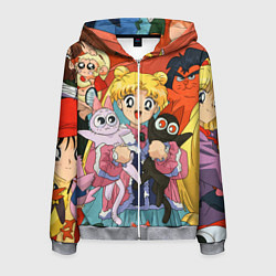 Толстовка 3D на молнии мужская СЕЙЛОР МУН, цвет: 3D-меланж