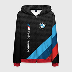 Толстовка 3D на молнии мужская BMW M PERFORMANCE, цвет: 3D-красный