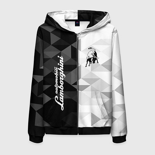Мужская толстовка на молнии Lamborghini / 3D-Черный – фото 1
