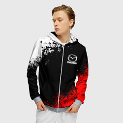 Толстовка 3D на молнии мужская MAZDA, цвет: 3D-меланж — фото 2