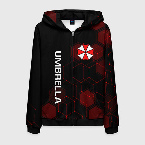 Мужская толстовка на молнии UMBRELLA CORP / 3D-Черный – фото 1
