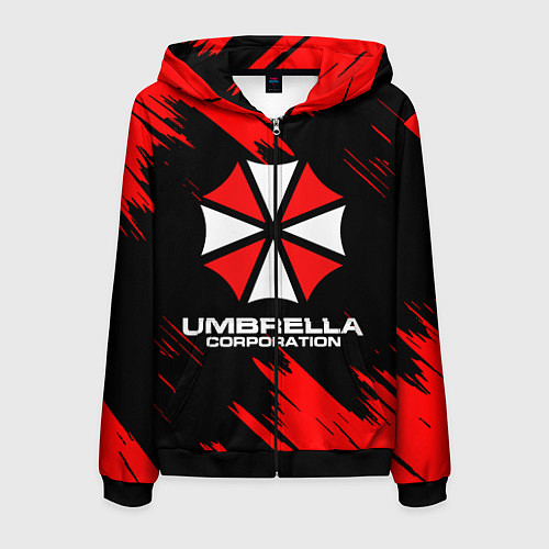 Мужская толстовка на молнии Umbrella Corporation / 3D-Черный – фото 1